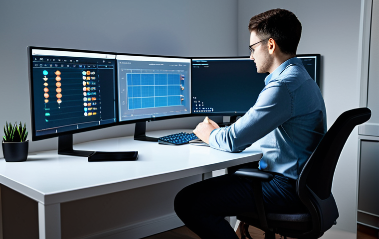 A professional young adult, fully clothed in smart casual attire, sitting comfortably at an ergonomic desk. They are thoughtfully reviewing a holographic interface displaying stylized game-like statistics and daily/weekly task lists, with a subtle "Rest Bonus" icon visible. The setting is a modern, minimalist home office with soft, ambient lighting and a clean, organized setup. perfect anatomy, correct proportions, natural pose, well-formed hands, proper finger count, natural body proportions, safe for work, appropriate content, fully clothed, modest clothing, professional dress, professional photography, high quality, family-friendly.